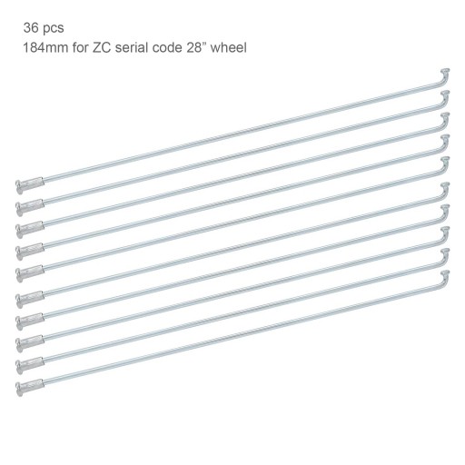 Voilamart Ebike Spokes - a set of 36 pcs for 28 inch wheel with motor code ZC serial number, spoke length 184mm
