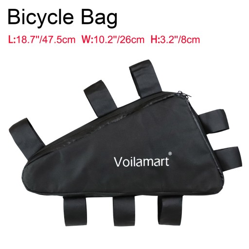 Voilamart Mountain Bike bicycle Battery Triangle Bag Tube Frame Case Storage MTB 47cm*41cm
