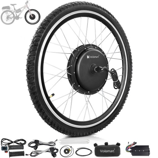 Voilamart 2000W 27.5" Electric Bicycle Conversion Kit Ebike Motor Cycling Hub Front Wheel (Twist Throttle)