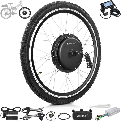 Voilamart 48V 1000W 28inch 700C Electric Bike Bicycle Conversion kit Front Wheel with LCD Display