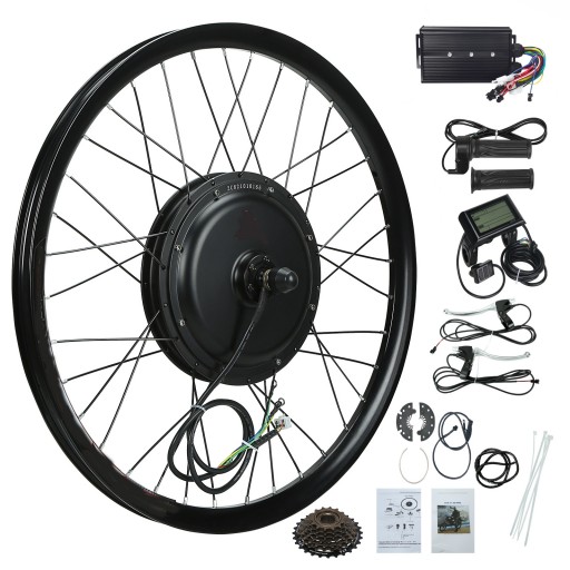 Voilamart 72V 3000W 26" x 2.6 Electric Bicycle Conversion Kit 150mm Rear Dropout Ebike Motor Cycling Hub Rear Wheel with LCD (Twist Throttle)