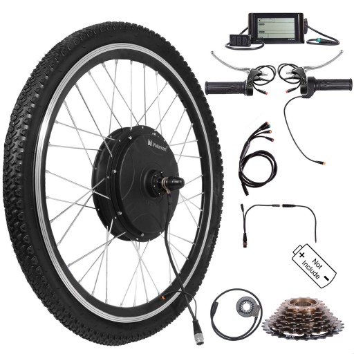 From UK, Controller-integtrated 26IN Ebike Rear Hub Motor Wheel Conversion Kit 48V 1500W, Waterproof Electric Bicycle Booster