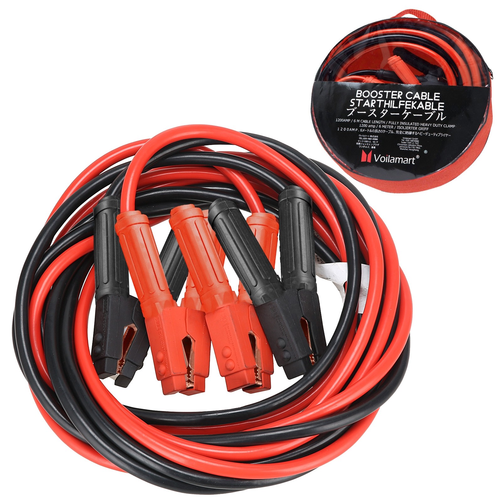 20ft 1200AMP Heavy Duty Jumper Booster Cables Commercial Grade Battery 1  Gauge