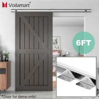 Voilamart 6ft Singel Barn Wood Door Sliding Door Hardware Kit Closet Track Rail