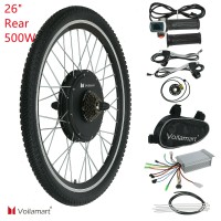 voilamart 36V 500W 26" Rear Wheel Electric Bicycle E Bike Motor Conversion Kit with Thumb Throttle
