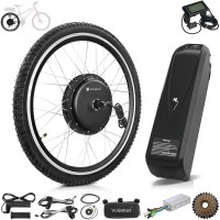 Voilamart 26" 48V 1000W Rear Wheel Electric Bicycle Conversion Kit with LCD & E-Bike Battery