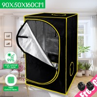 90X50X160CM 600D Growing Tent Kit Dark Room Box Hydroponics Reflective Aluminum