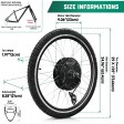 Voilamart 29" Waterproof Ebike Rear Wheel LCD Electric Bike Motor Conversion Kit (Thumb Throttle)