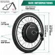 Voilamart 20" 48V 1000W Electric Bicycle Rear Wheel Conversion Kit Speed Hub Motor LCD Meter