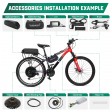 Voilamart 48V 1000W Waterproof Electric Bike Bicycle Conversion Kit 26" Rear Wheel LCD