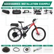 From UK, Waterproof 48V 1000W Electric Bicycle Booster Ebike Conversion Kit 26" Rear Wheel LCD