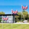 Voilamart 20ft Aluminium Sectional Flagpole Kit for Outdoor Garden Telescopic Flag Pole + UK Flag